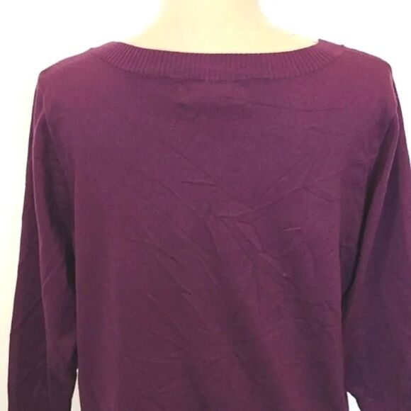 Lands' End Outfitters Purple Elbow Sleeve Acrylic Sweater XL - Picture 14 of 16